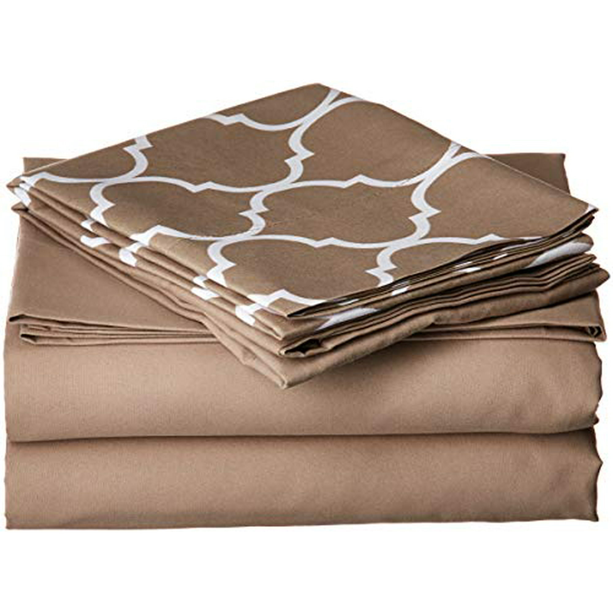 Chic Home Illusion 4 Piece Sheet Set Super Soft Contemporary Geometric Pattern Print Deep Pocket Design Twin Taupe Illusion 4 Piece Set Super Soft Contemporary Geometric Pattern Print Deep Pocket Desig Includes Flat & Fitted Sheets and Bonus Pillowcases 